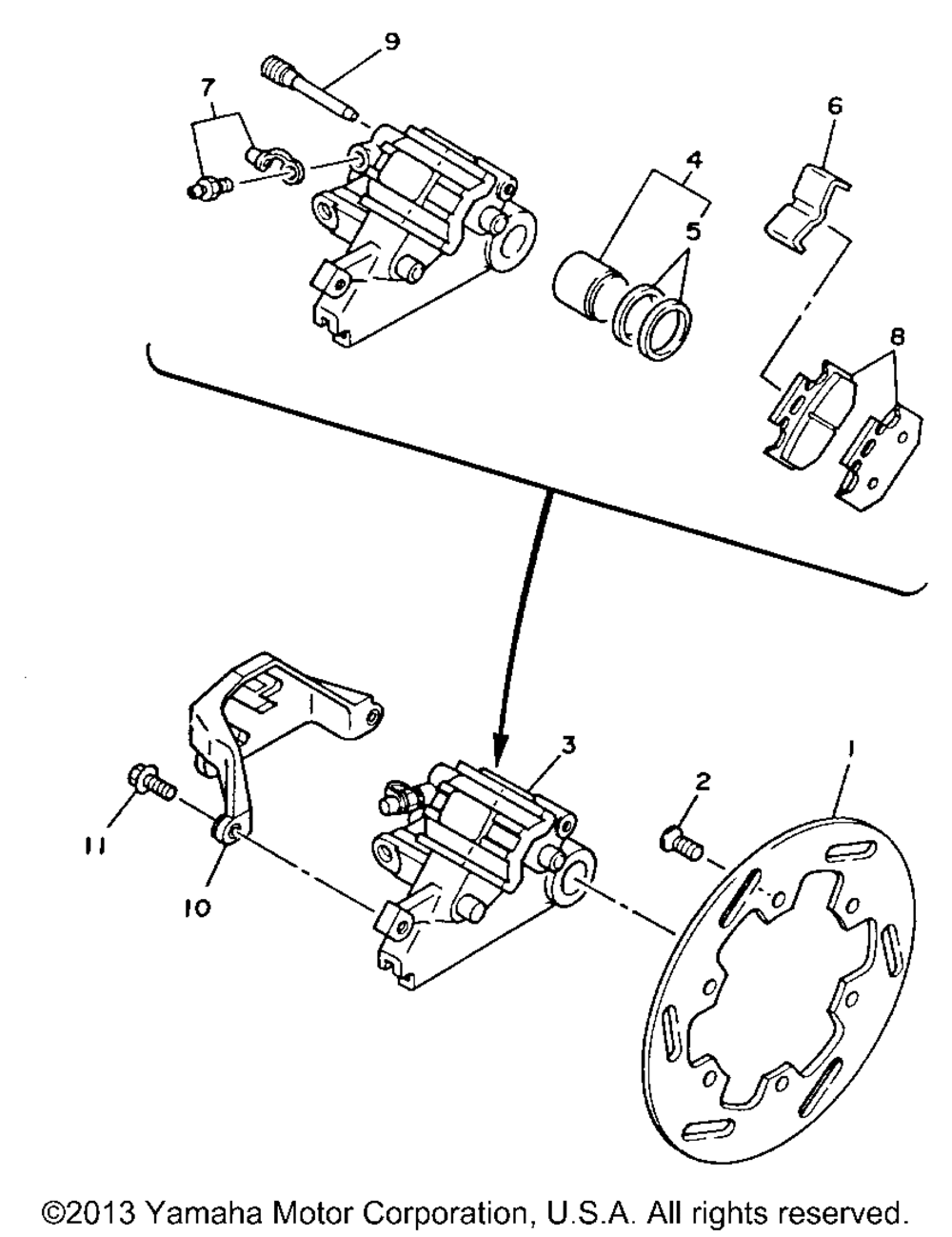 Rear brake caliper