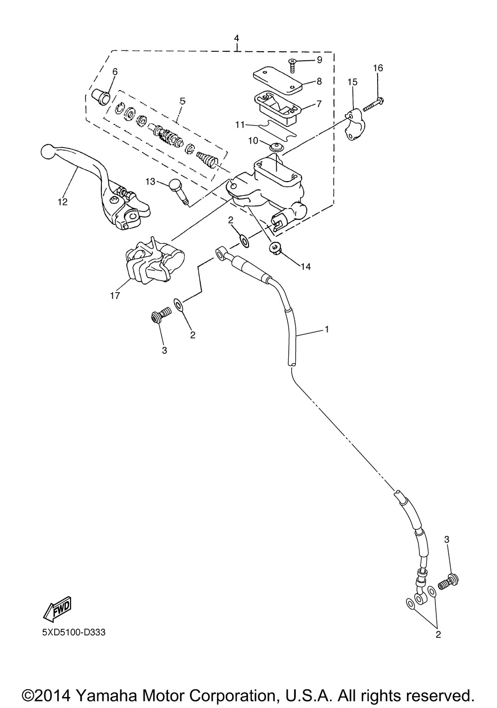 Front master cylinder