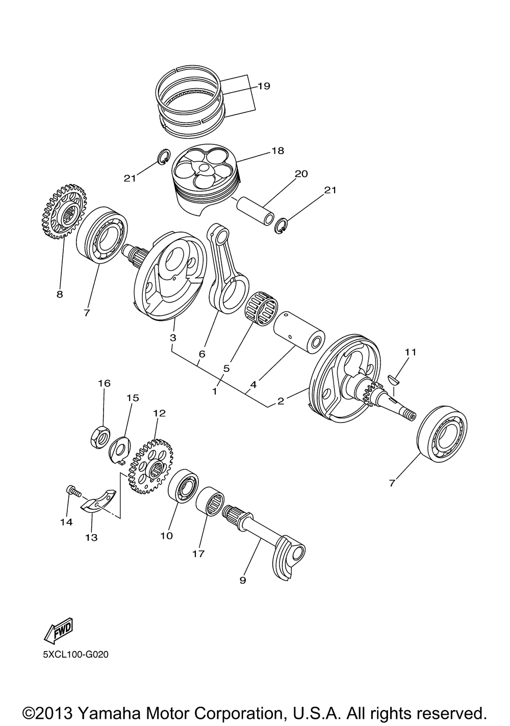 Crankshaft piston