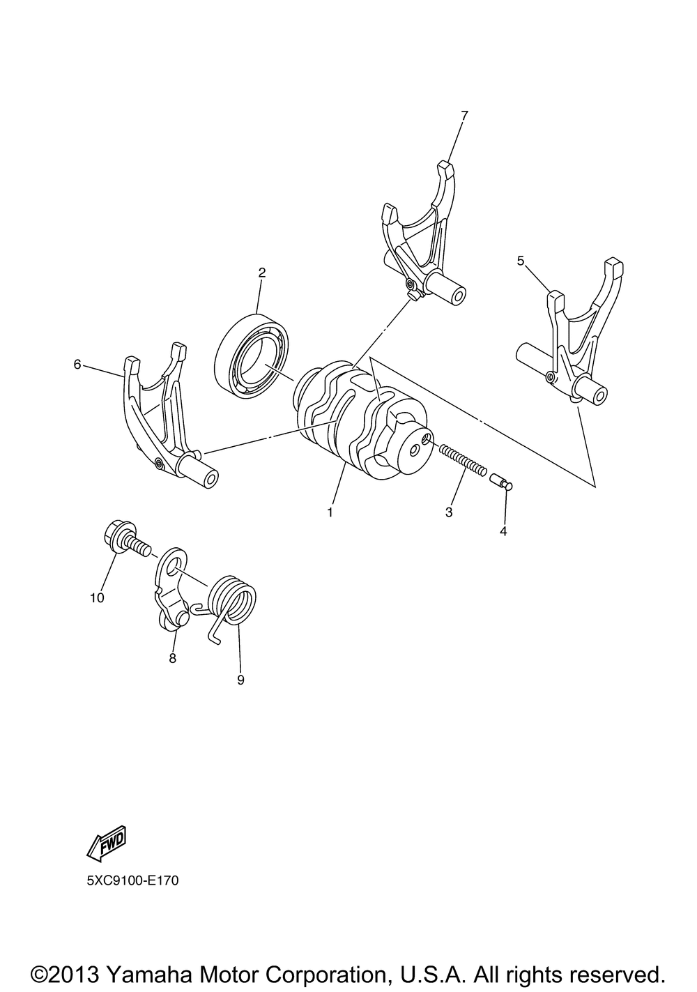 Shift cam fork