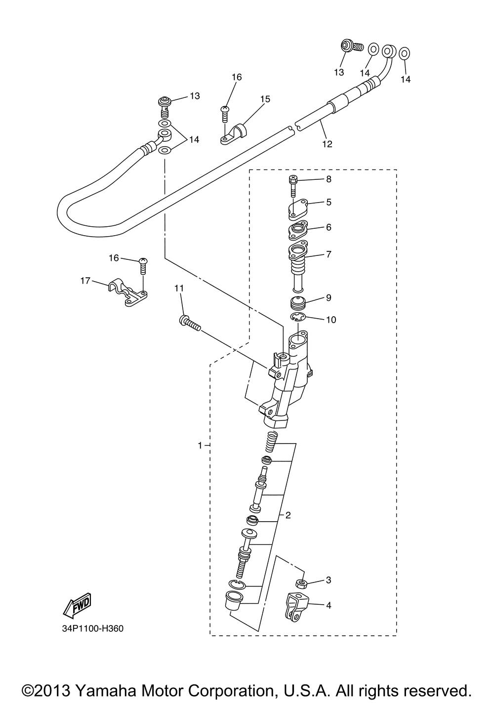 Rear master cylinder