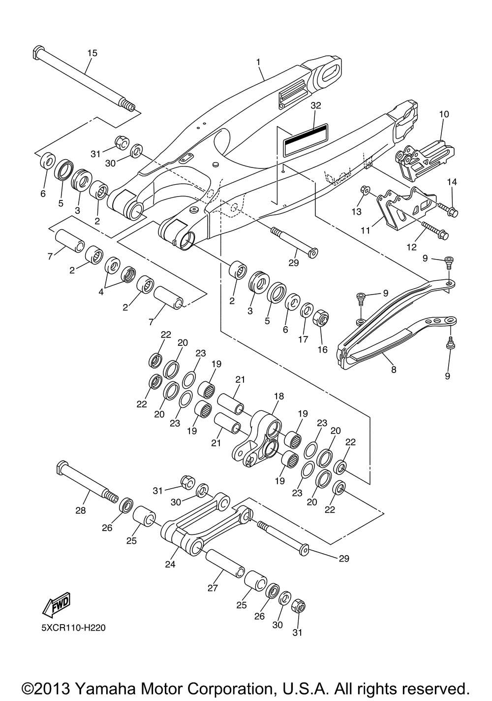 Rear arm