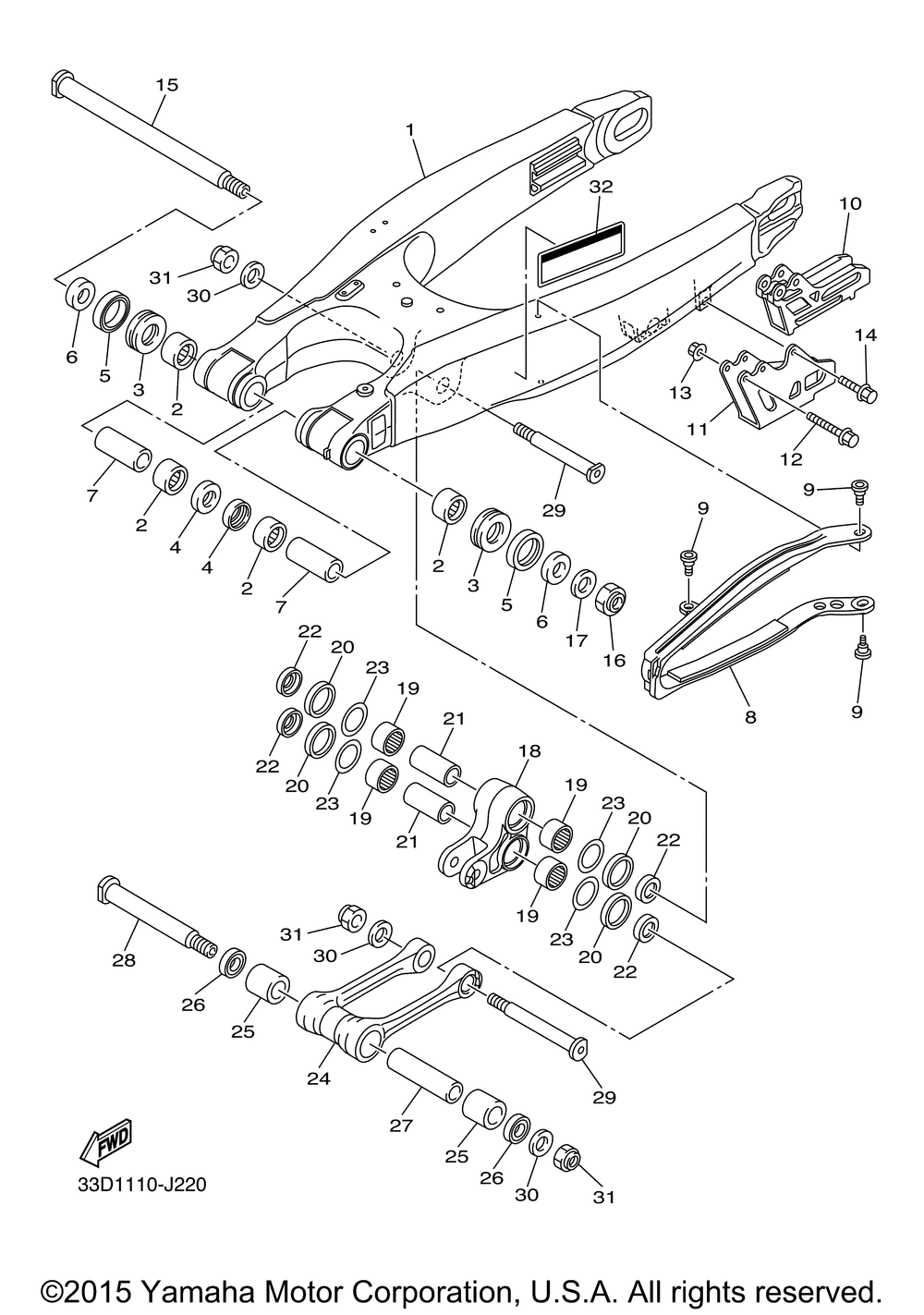 Rear arm