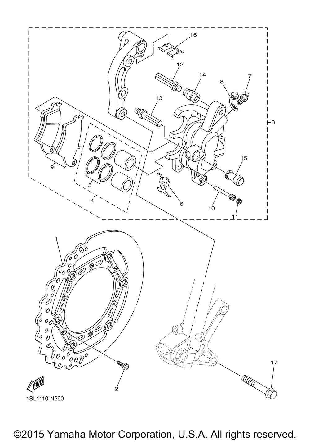 Front brake caliper