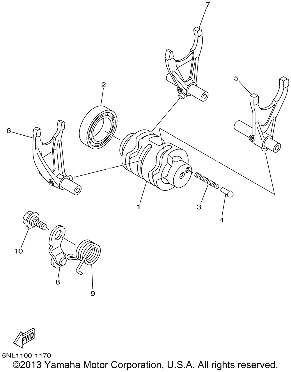 Shift cam fork