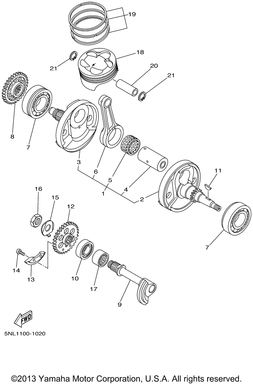 Crankshaft piston