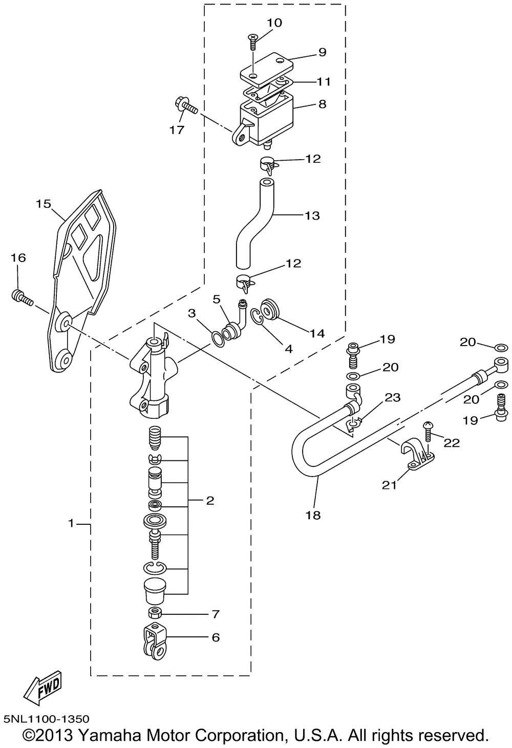 Rear master cylinder