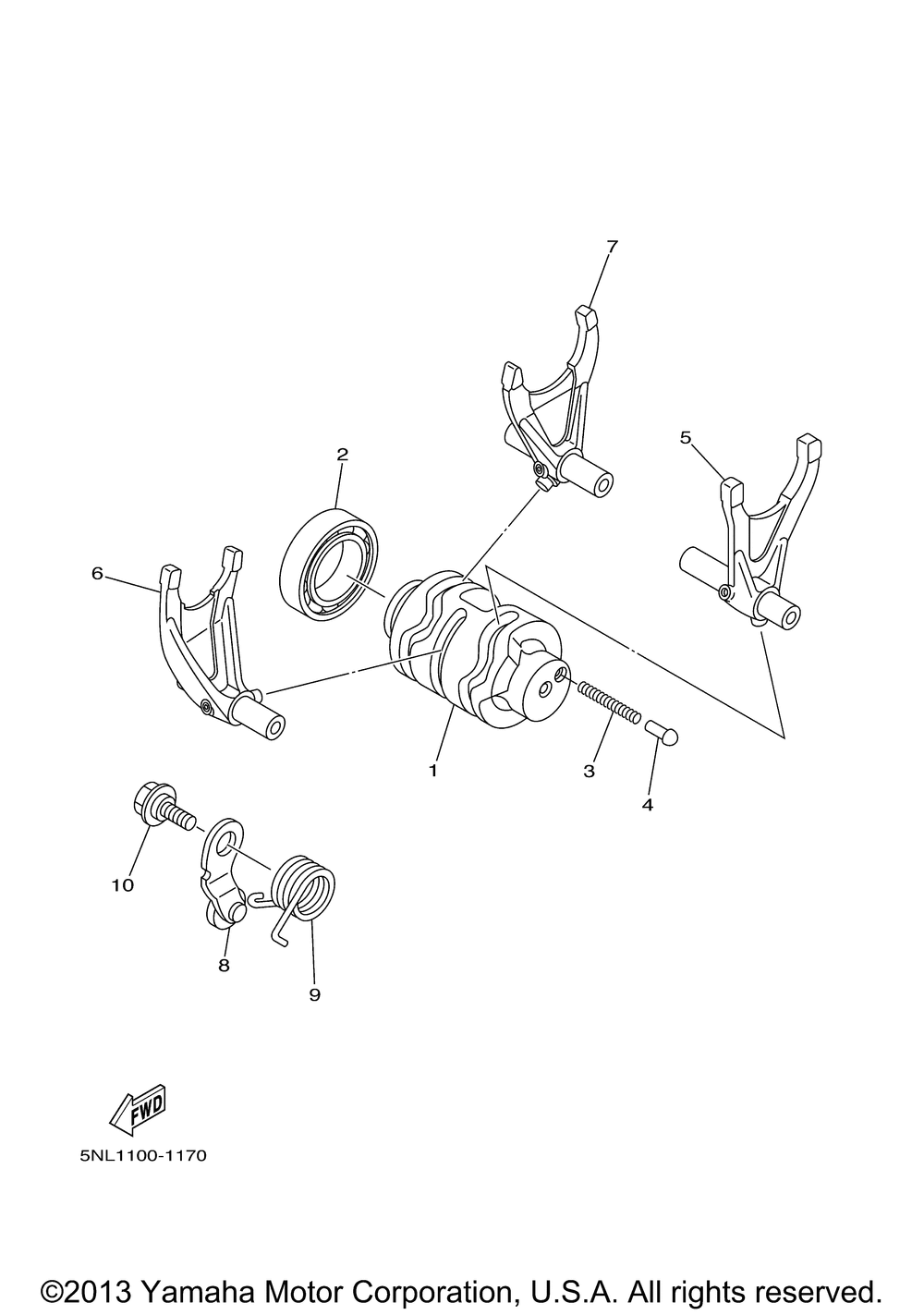 Shift cam fork