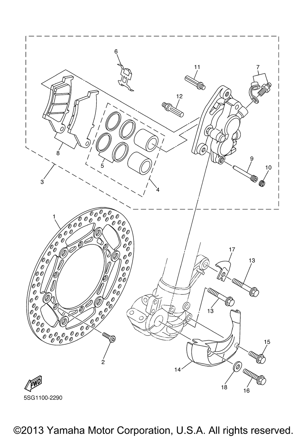 Front brake caliper