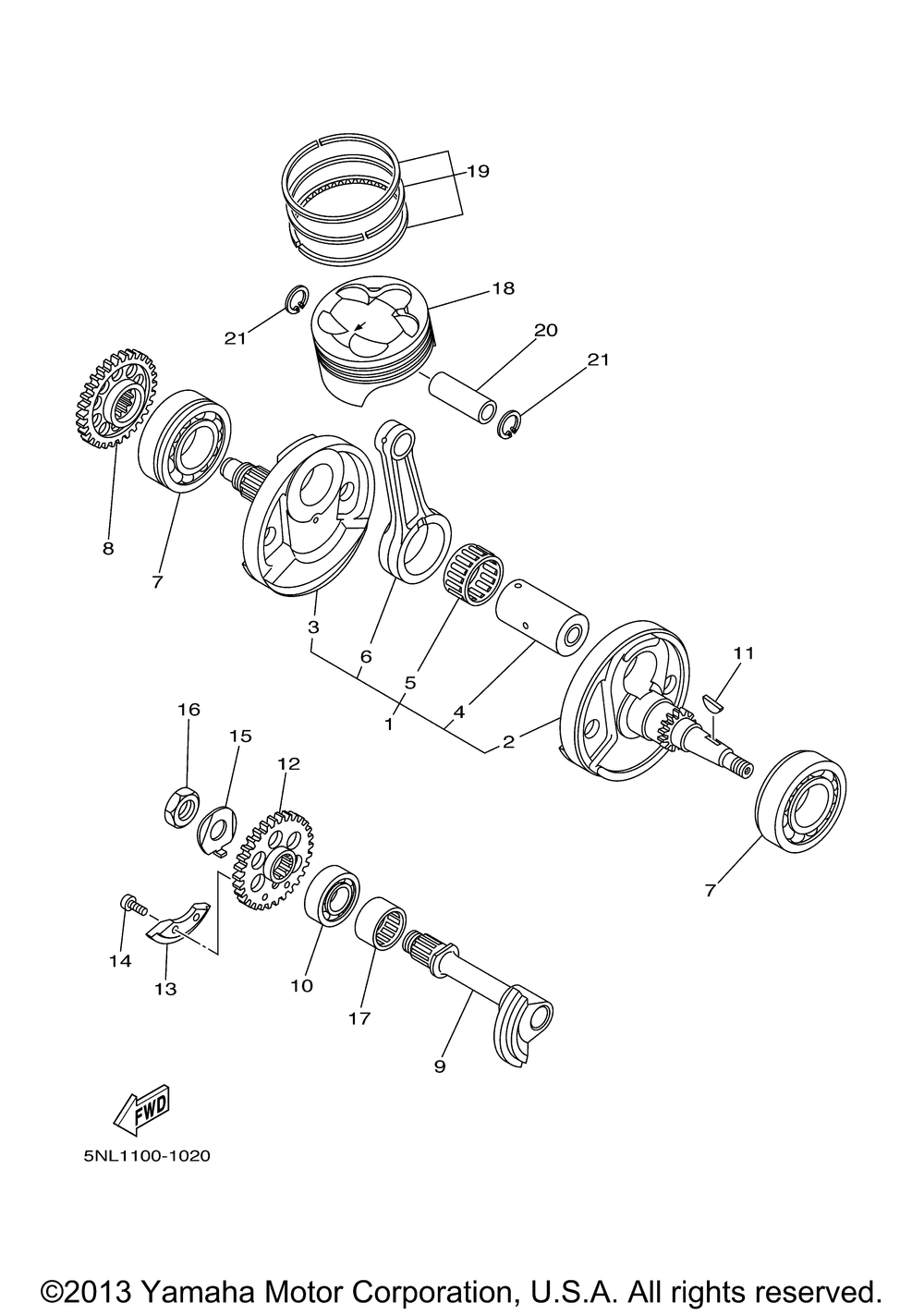 Crankshaft piston