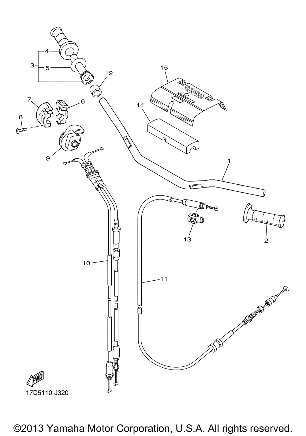 Steering handle cable