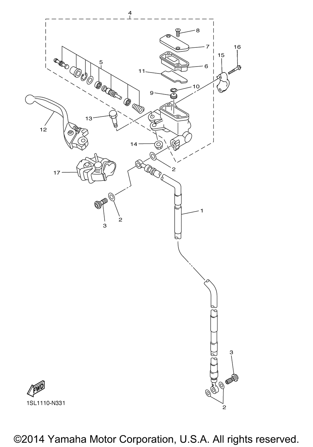 Front master cylinder