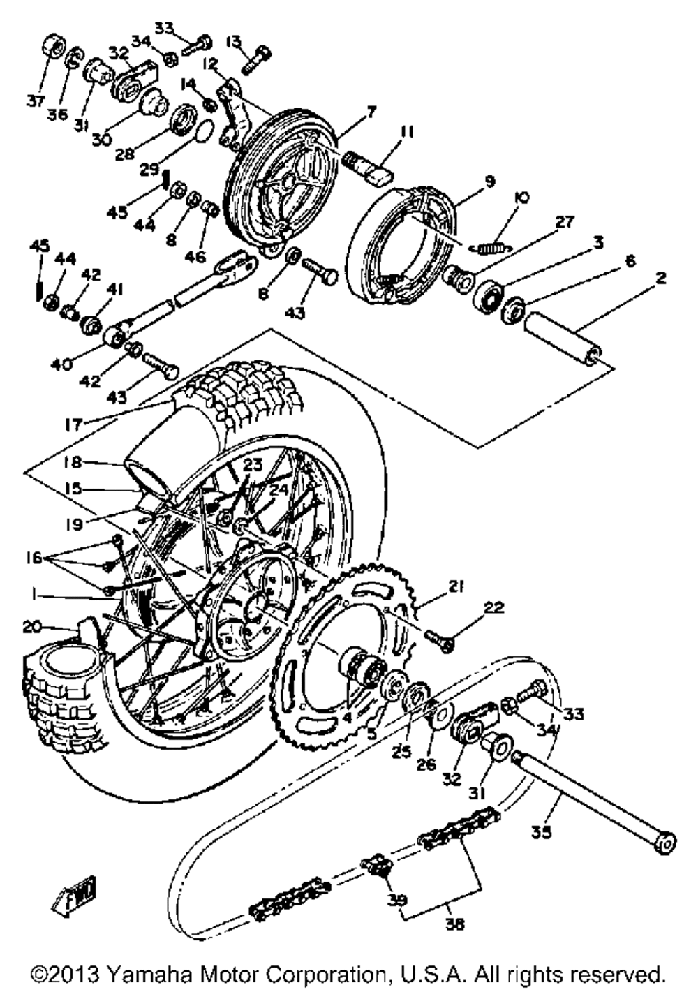 Rear wheel yz250g