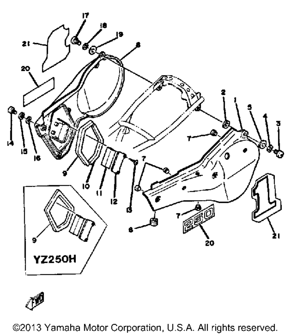 Side cover yz250g h