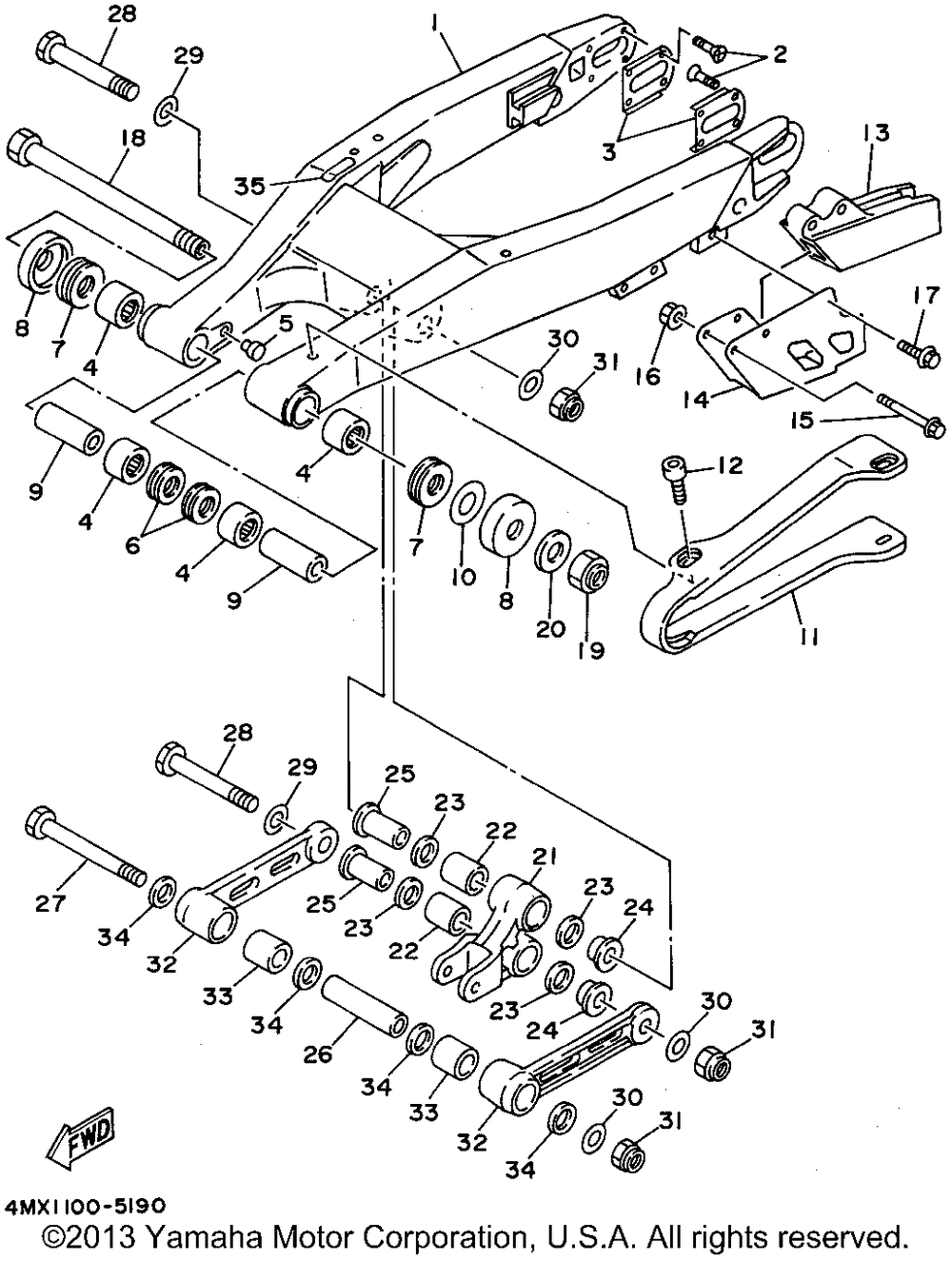 Rear arm