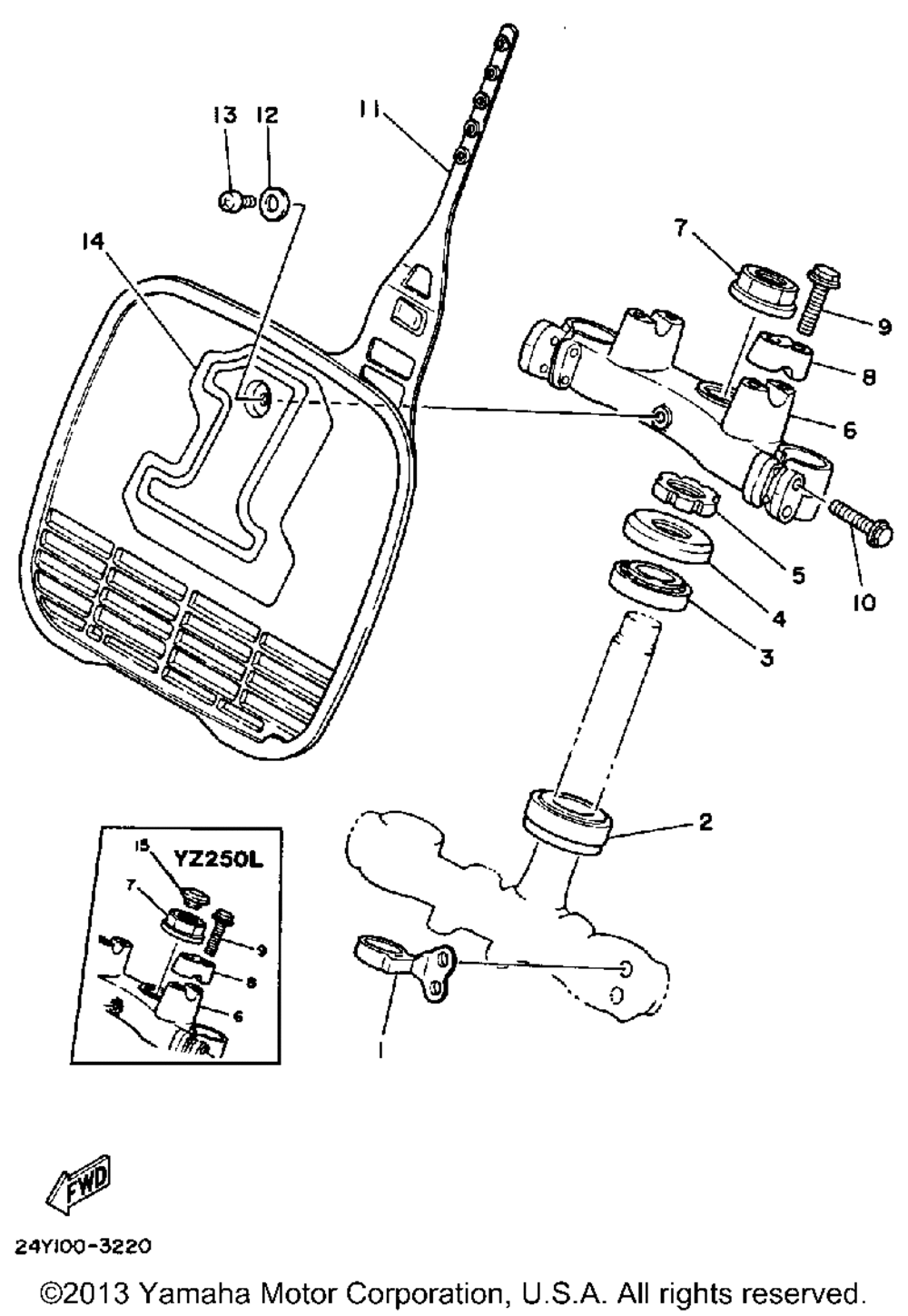 Steering yz250k l