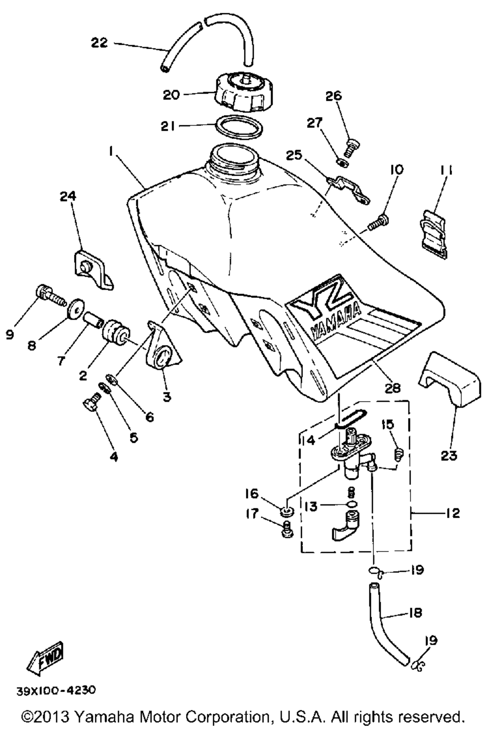 Fuel tank yz250l