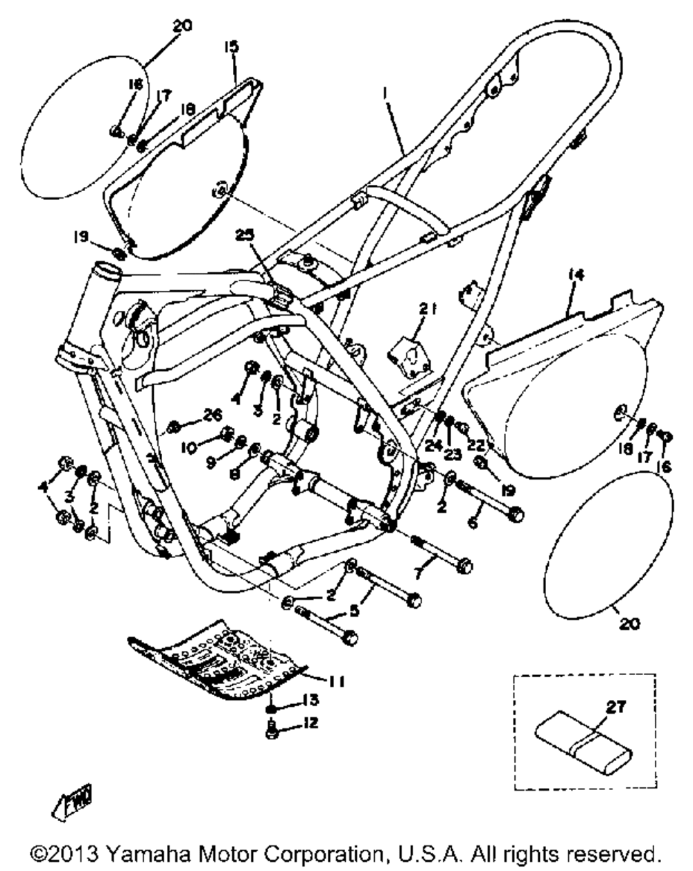 Frame side cover yz400c