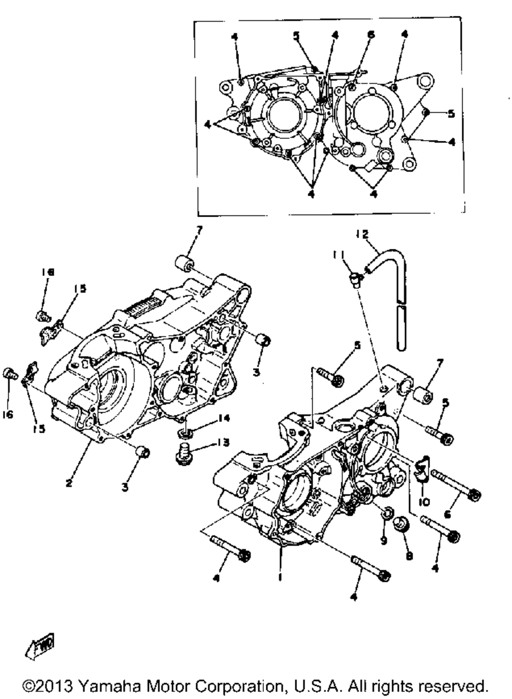 Crankcase yz400d e