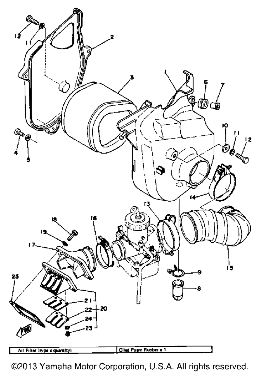 Intake yz400d e