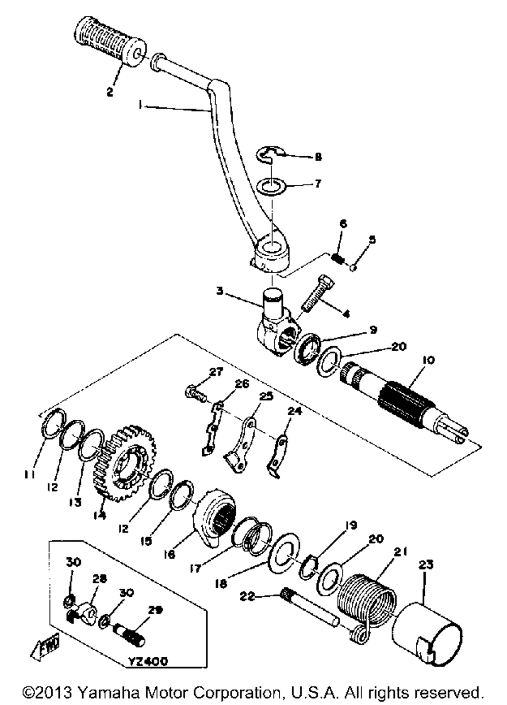 Kick starter yz400c