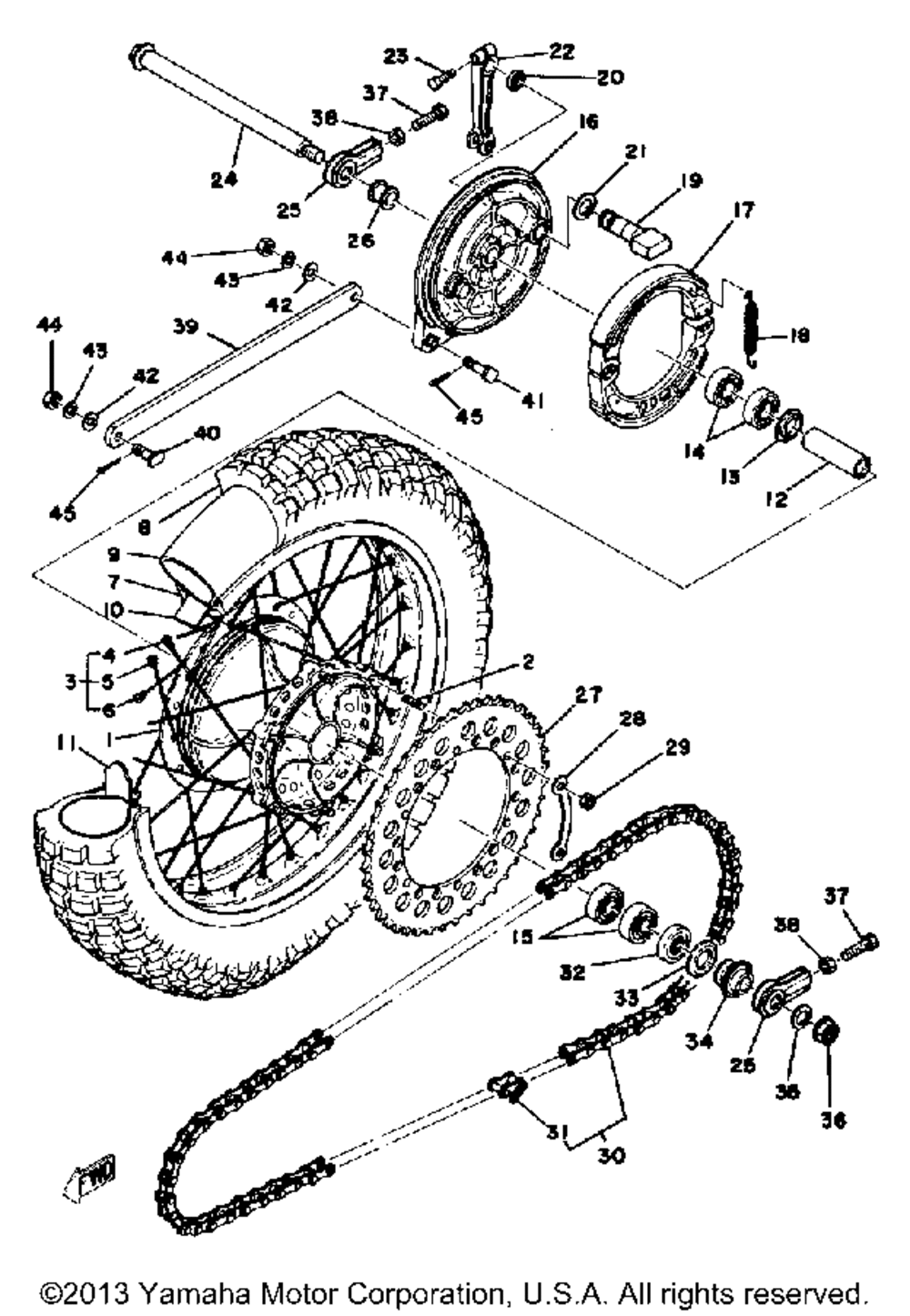 Rear wheel yz400c