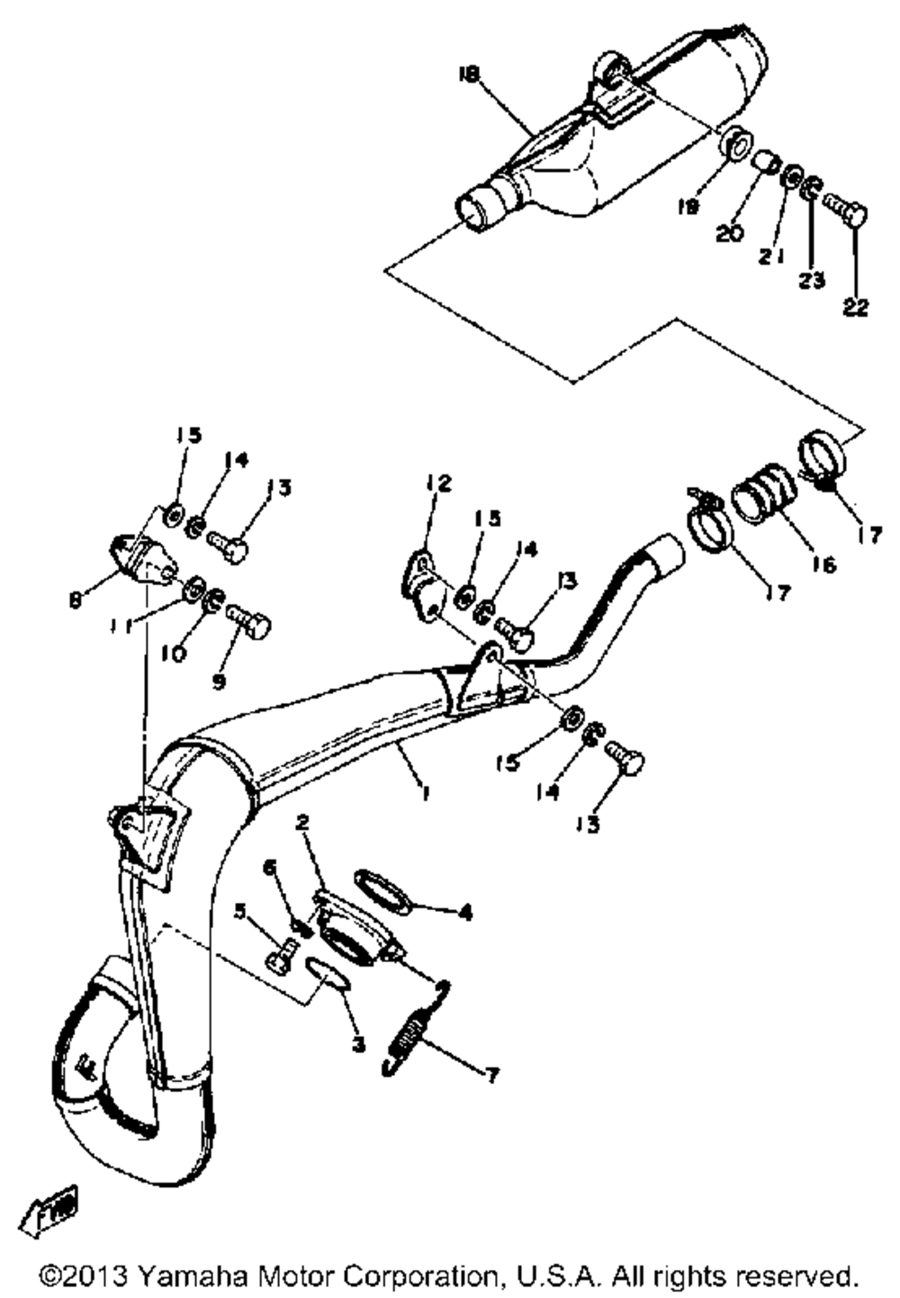 Exhaust yz400d e