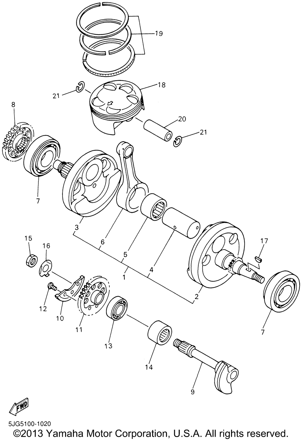 Crankshaft piston