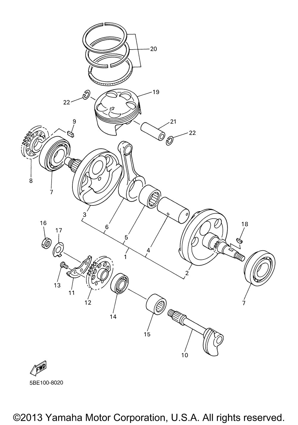 Crankshaft piston