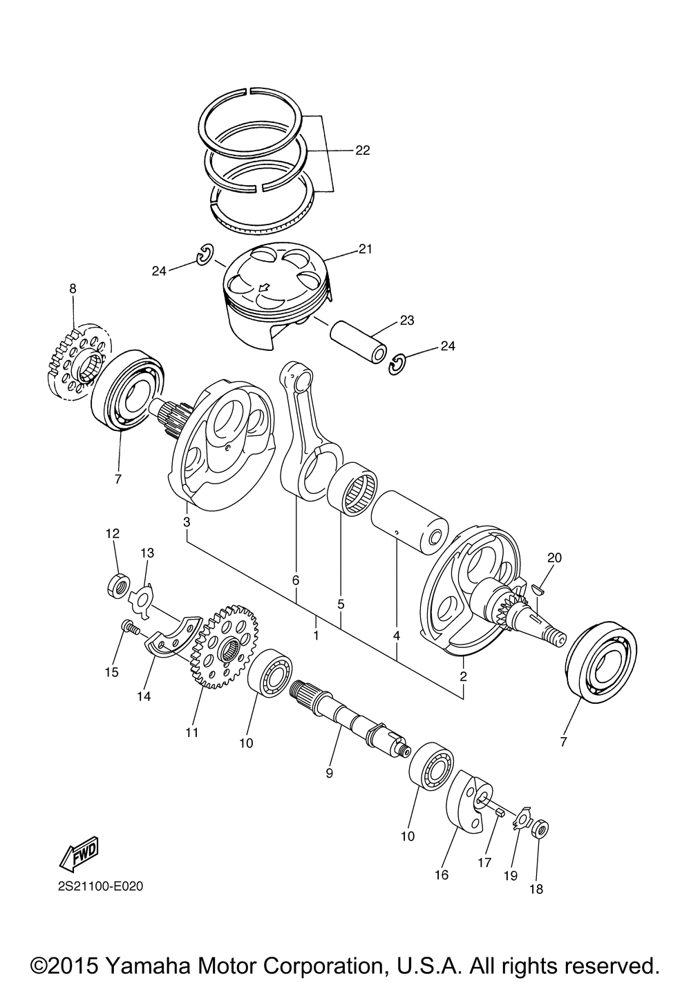 Crankshaft piston