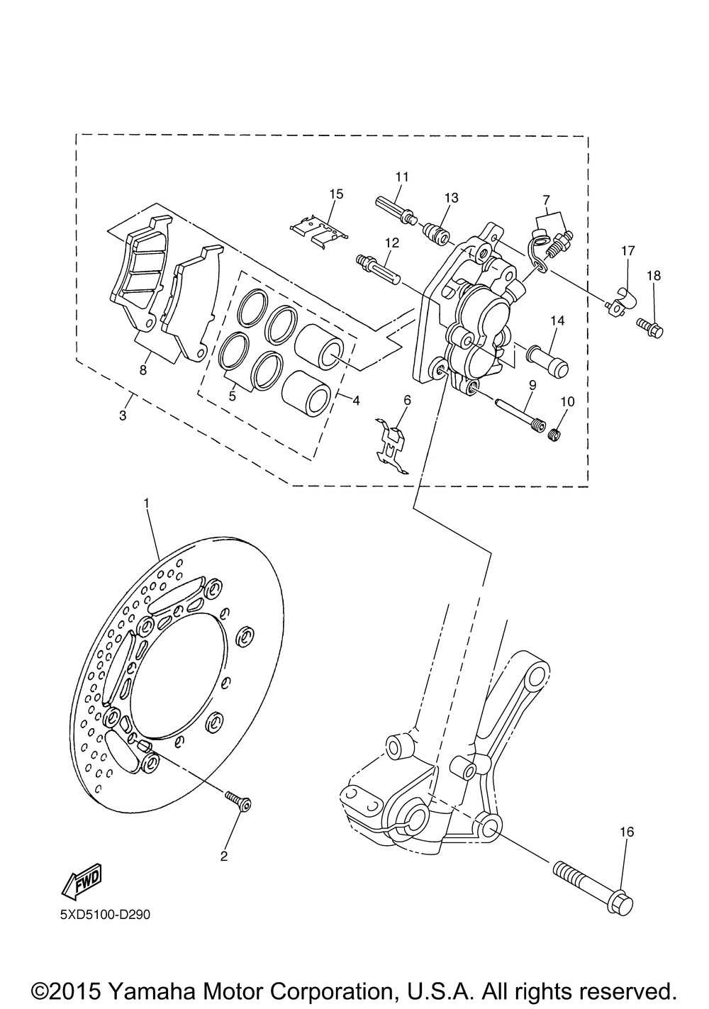 Front brake caliper