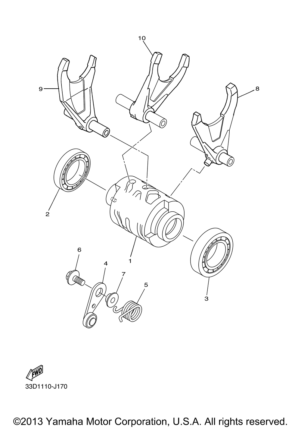 Shift cam fork