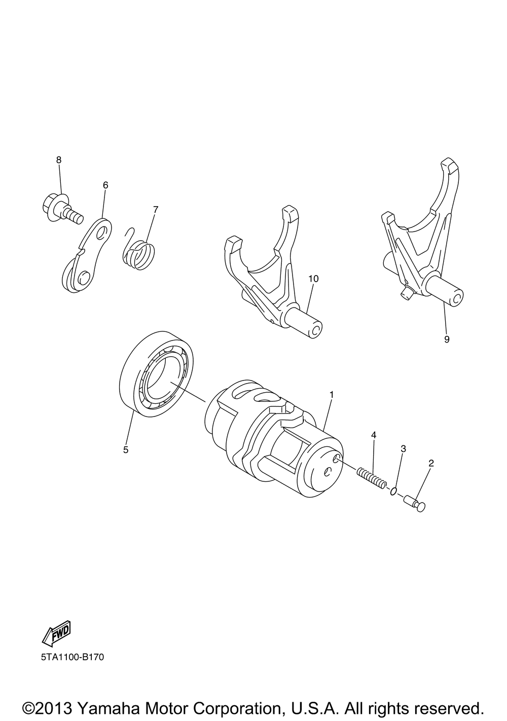 Shift cam fork