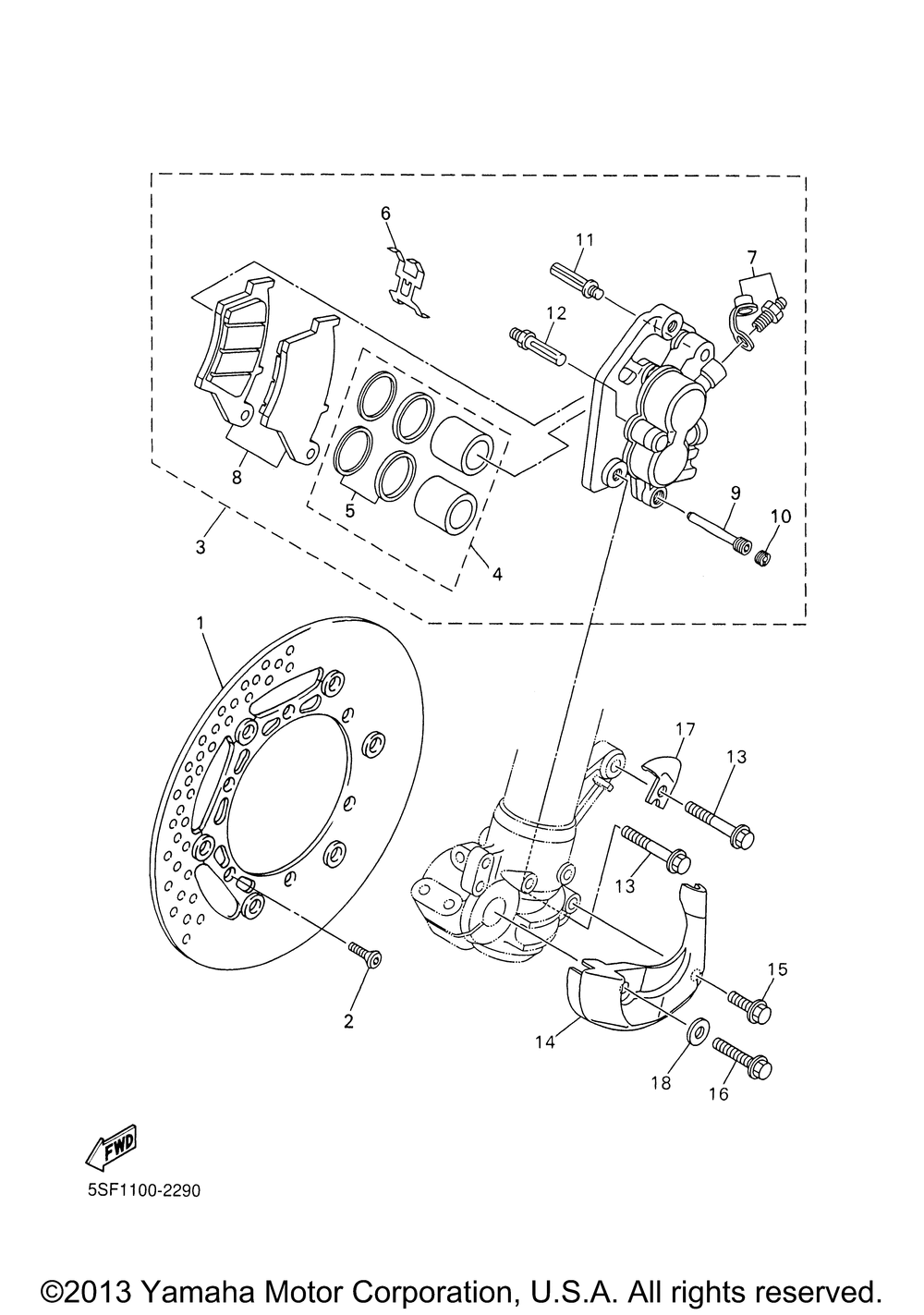 Front brake caliper