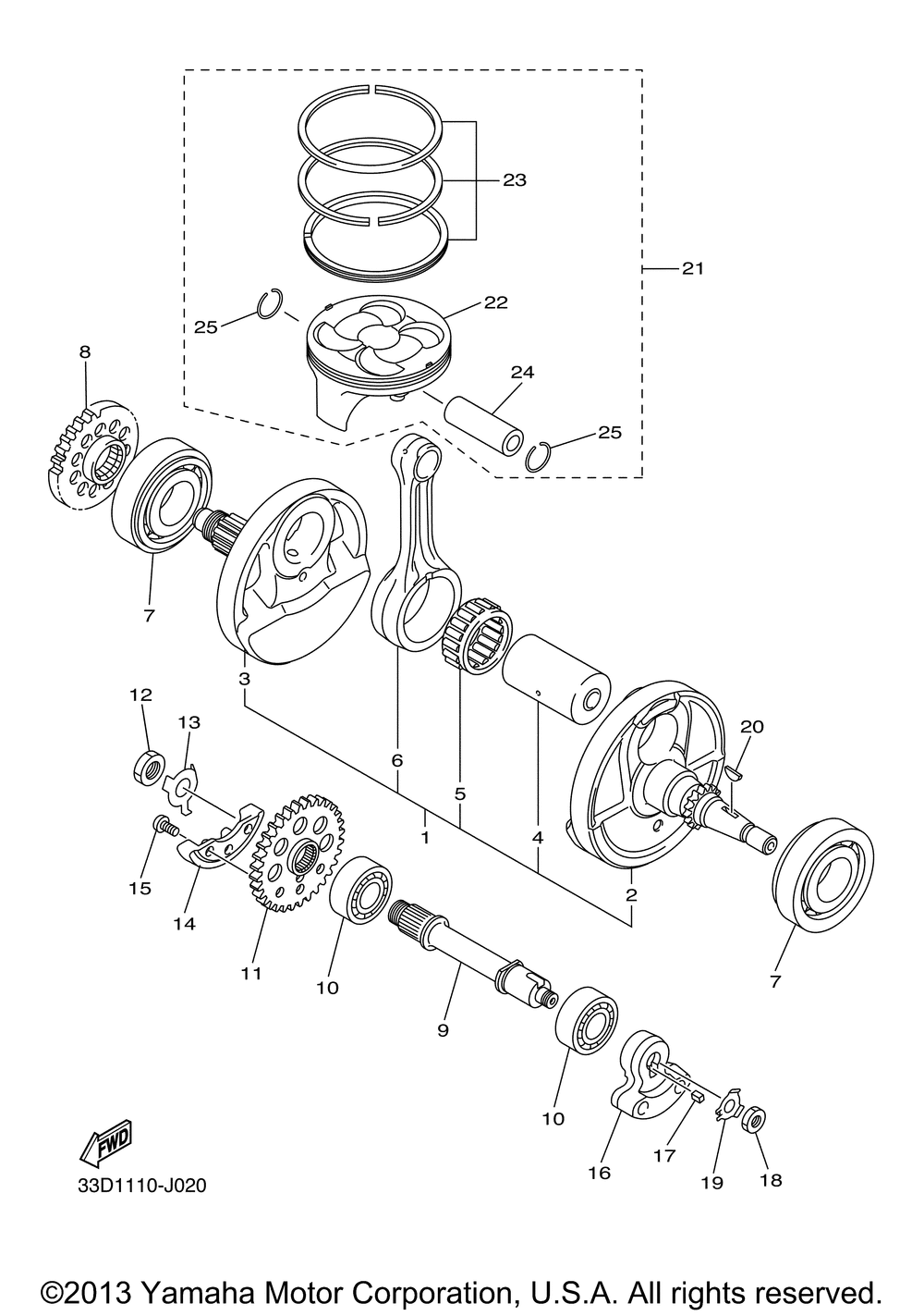 Crankshaft piston