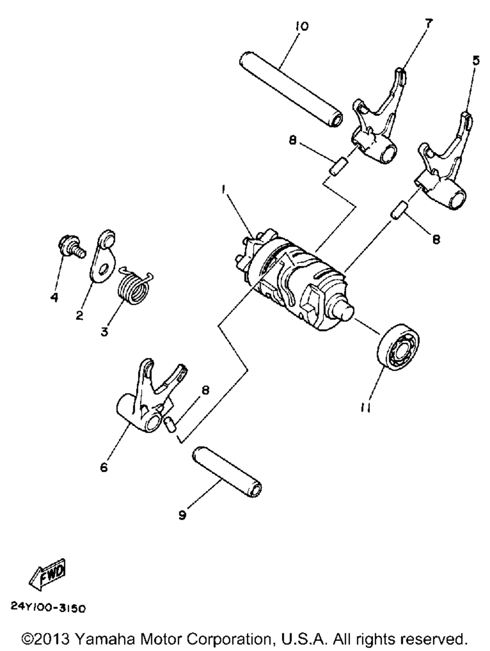 Shift cam fork