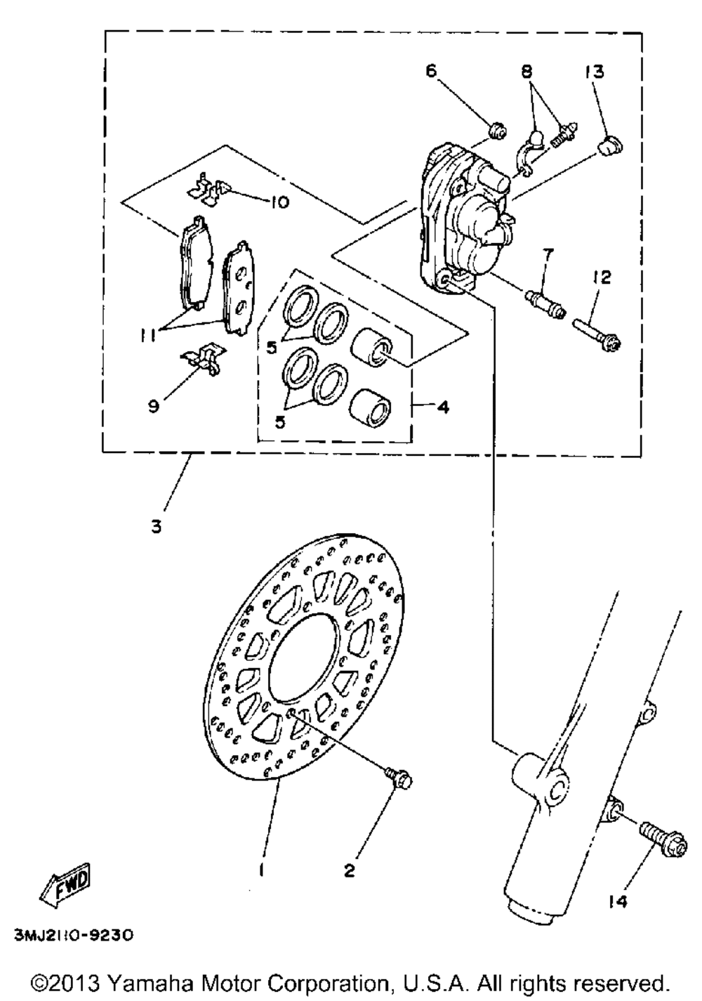 Front brake caliper