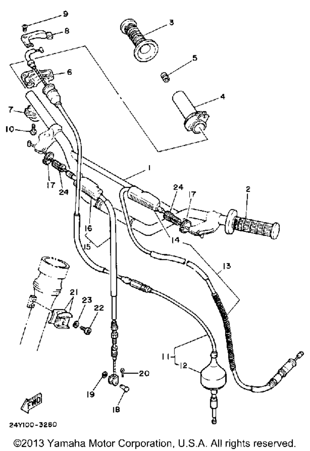 Steering handle - cable