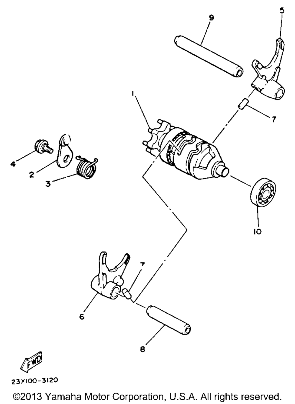 Shift cam-fork