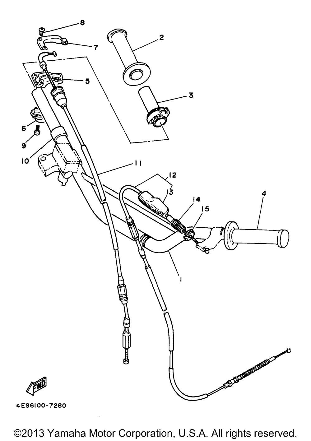 Steering handle cable