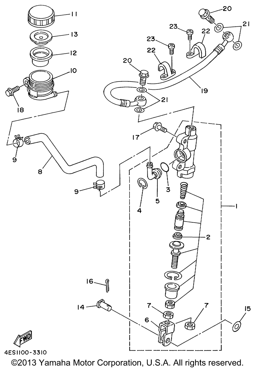 Rear master cylinder