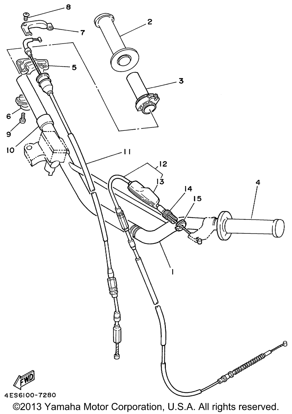 Steering handle cable