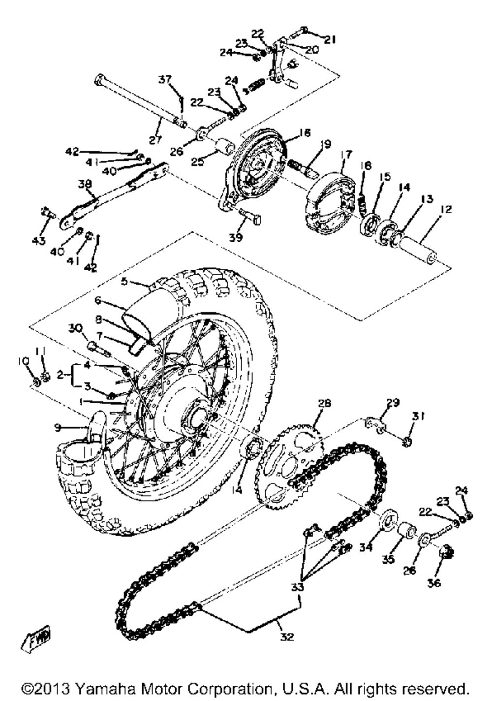 Rear wheel yz80c