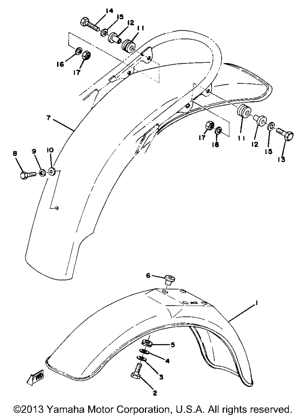 Front fender rear fender yz80d