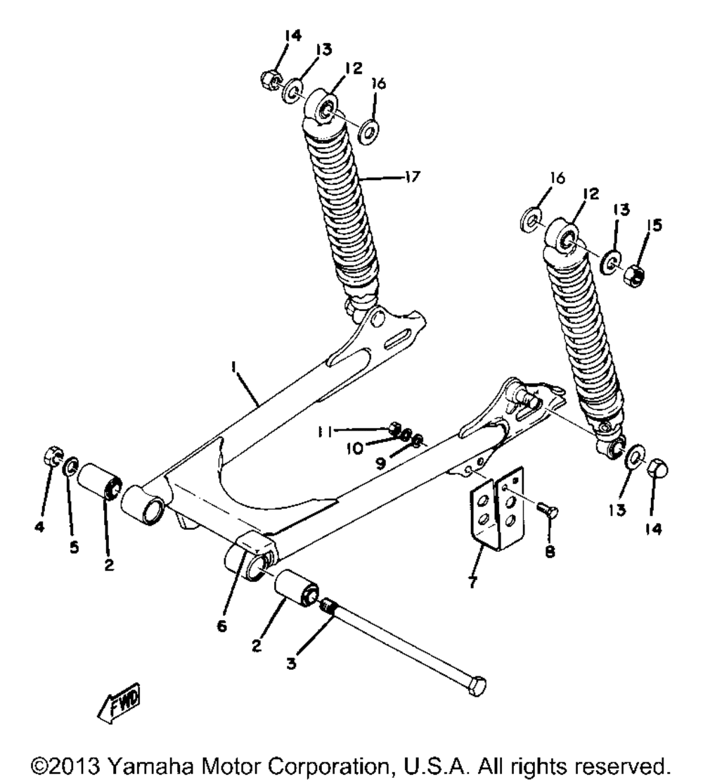 Rear arm rear cushion yz80d