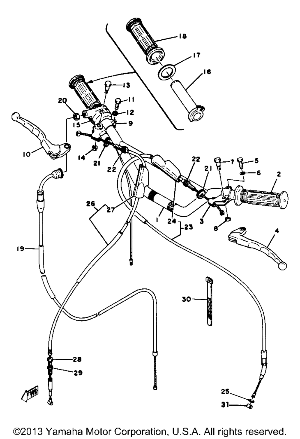 Handle wire yz80f