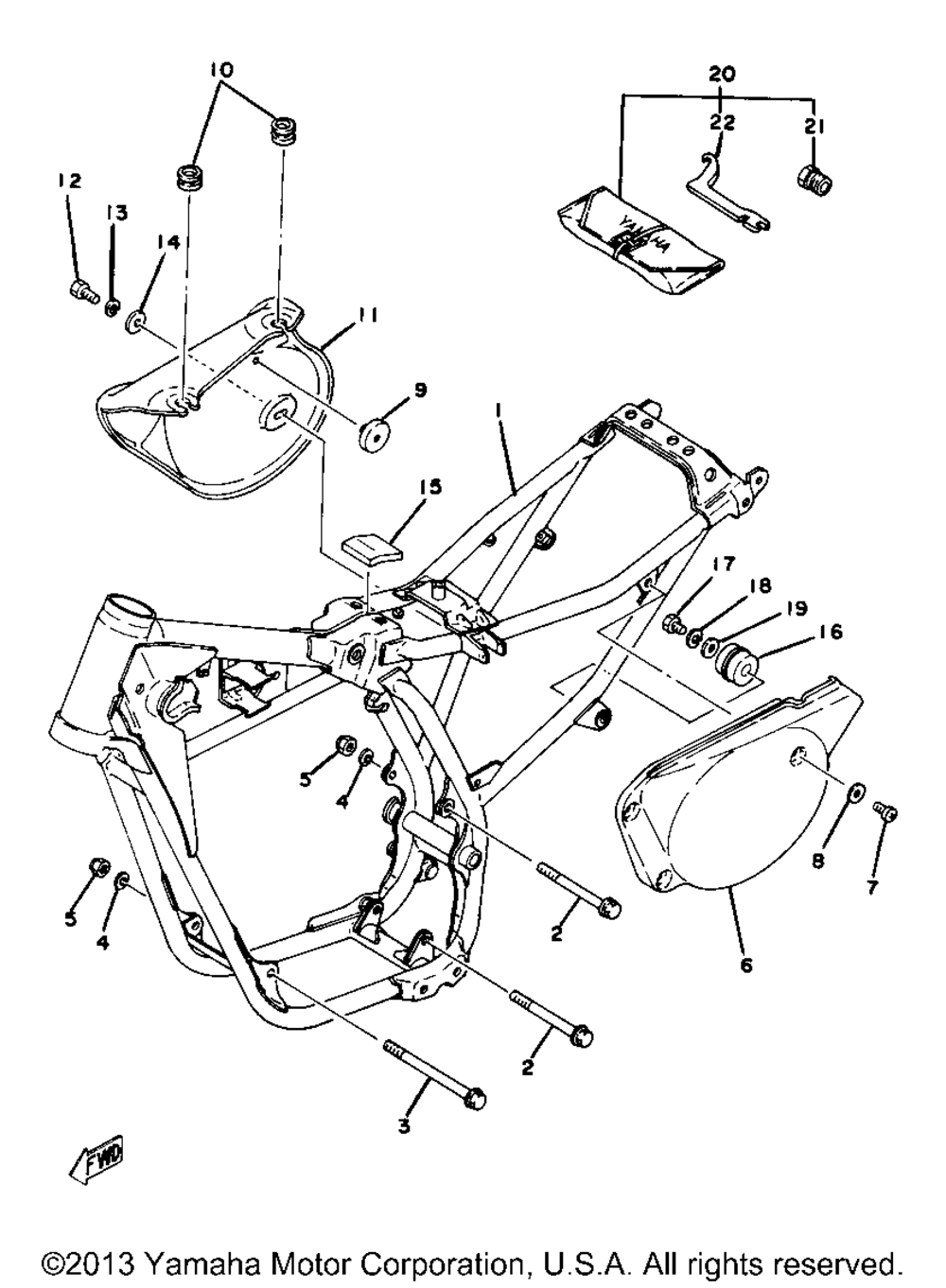 Frame side cover yz80f