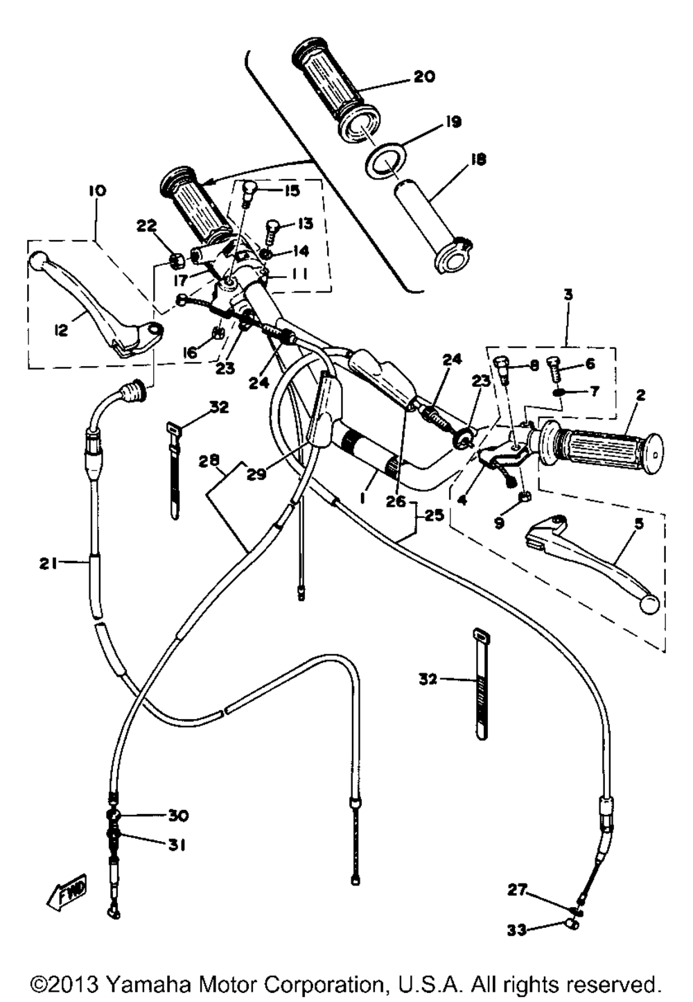 Handle wire yz80e