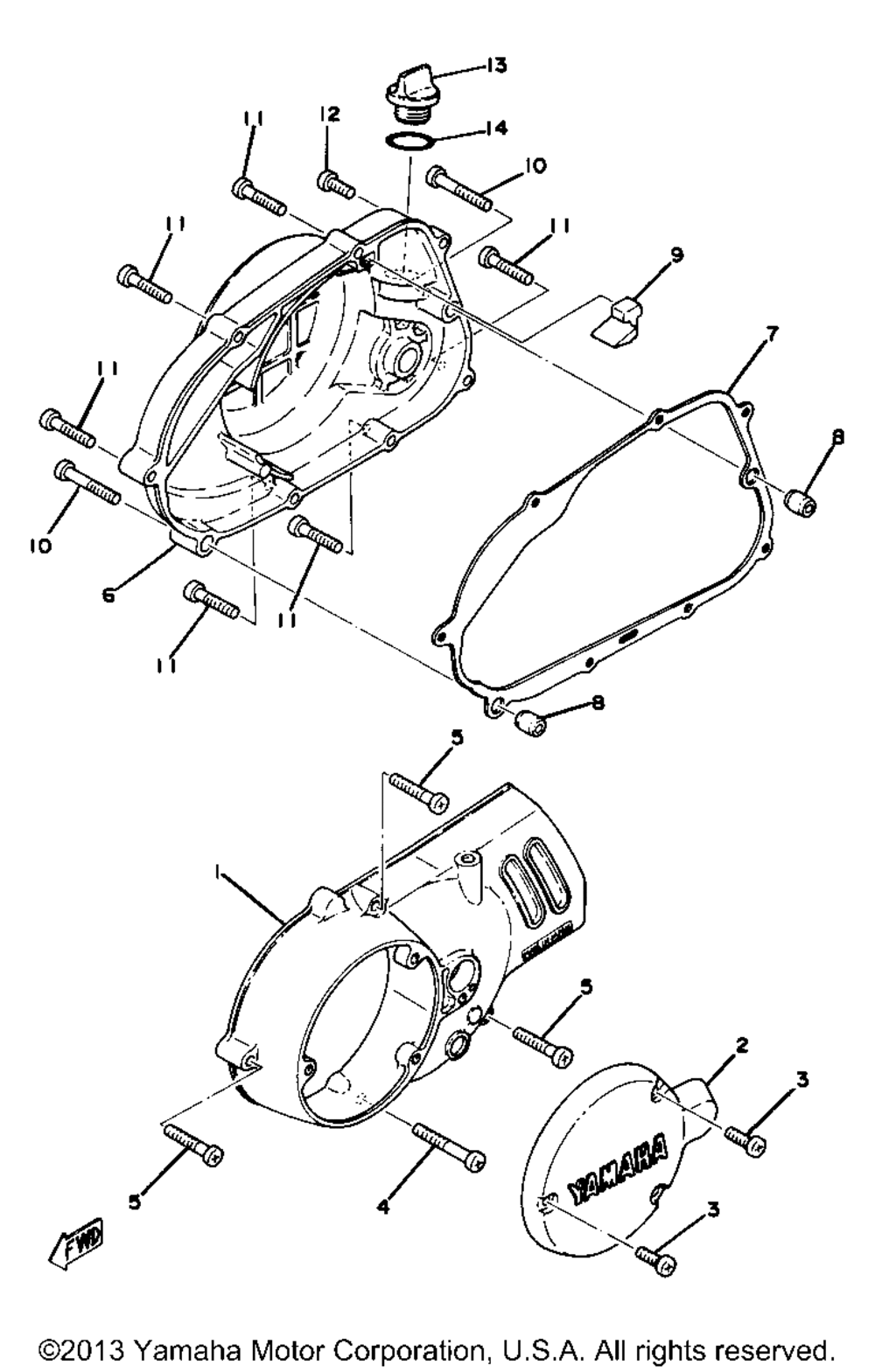 Crankcase cover yz80e f