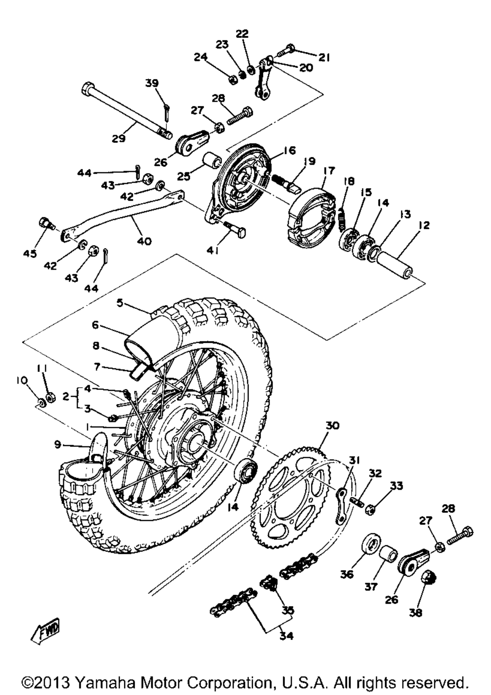 Rear wheel yz80e f